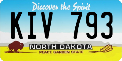 ND license plate KIV793