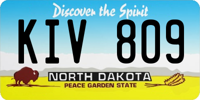 ND license plate KIV809