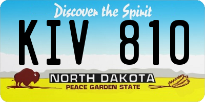 ND license plate KIV810