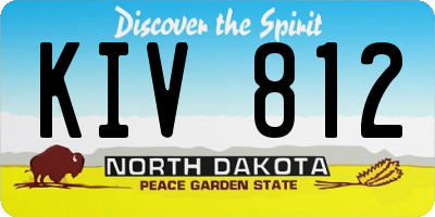ND license plate KIV812