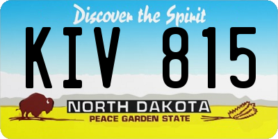 ND license plate KIV815