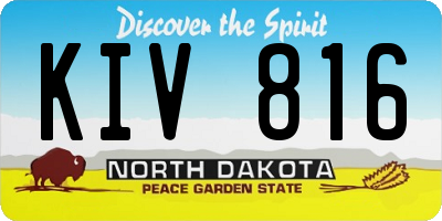 ND license plate KIV816