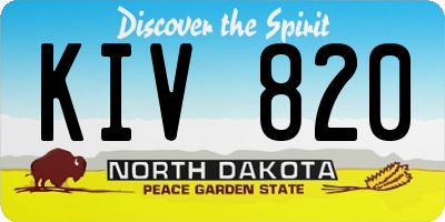 ND license plate KIV820