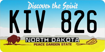 ND license plate KIV826
