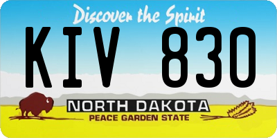 ND license plate KIV830