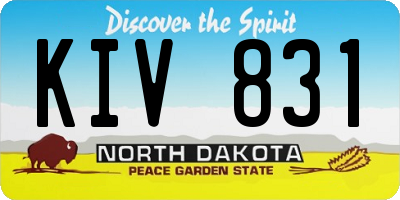 ND license plate KIV831