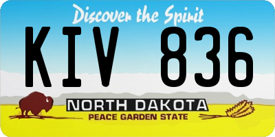 ND license plate KIV836