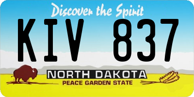 ND license plate KIV837