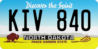 ND license plate KIV840