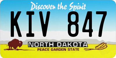 ND license plate KIV847