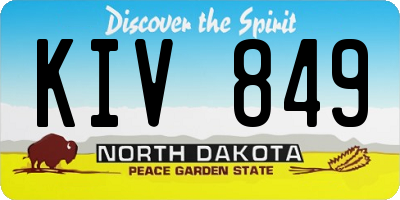 ND license plate KIV849