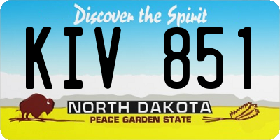 ND license plate KIV851