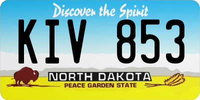 ND license plate KIV853