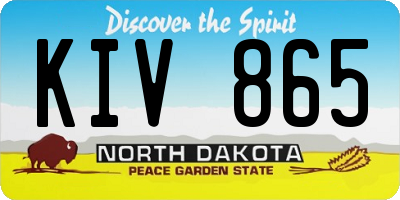 ND license plate KIV865