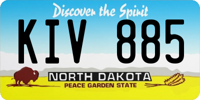 ND license plate KIV885