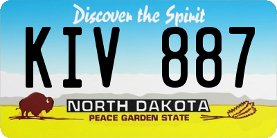 ND license plate KIV887