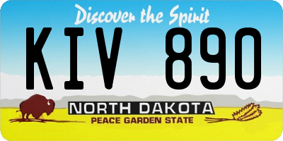ND license plate KIV890