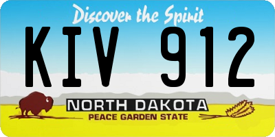 ND license plate KIV912