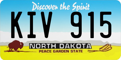 ND license plate KIV915