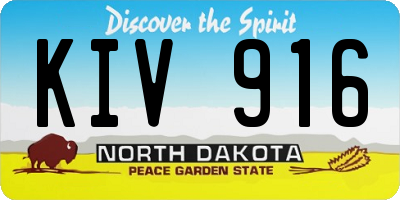 ND license plate KIV916