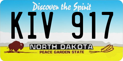 ND license plate KIV917