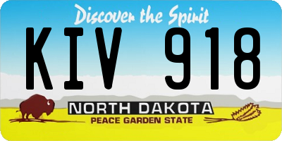 ND license plate KIV918