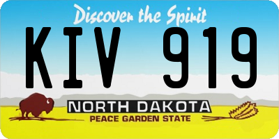 ND license plate KIV919
