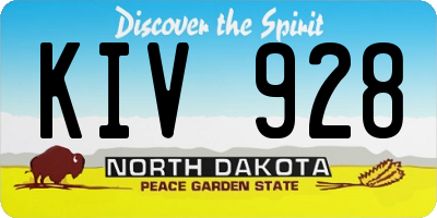 ND license plate KIV928
