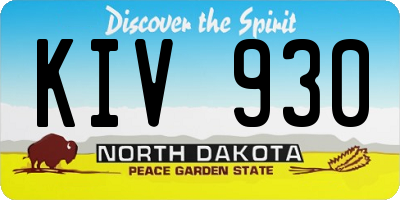 ND license plate KIV930