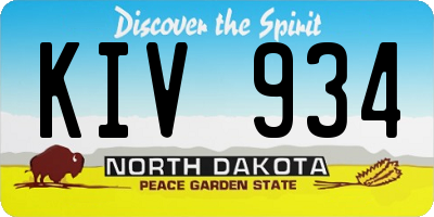 ND license plate KIV934