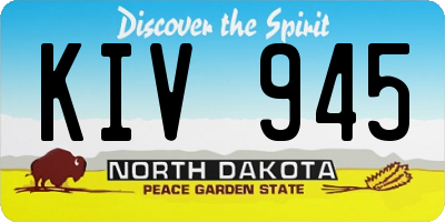 ND license plate KIV945