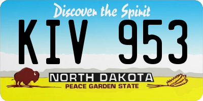ND license plate KIV953