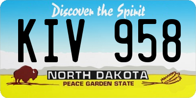 ND license plate KIV958