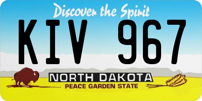 ND license plate KIV967