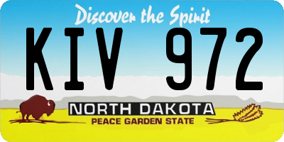 ND license plate KIV972