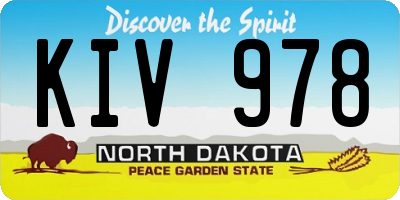 ND license plate KIV978