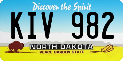 ND license plate KIV982