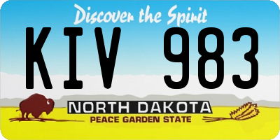 ND license plate KIV983