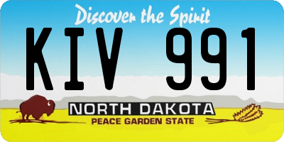 ND license plate KIV991