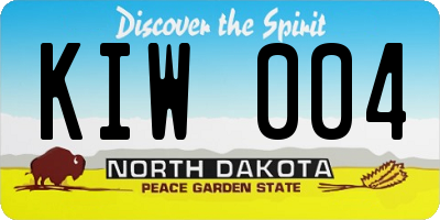 ND license plate KIW004