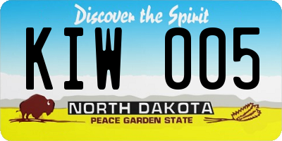 ND license plate KIW005