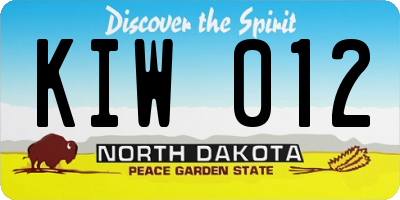 ND license plate KIW012