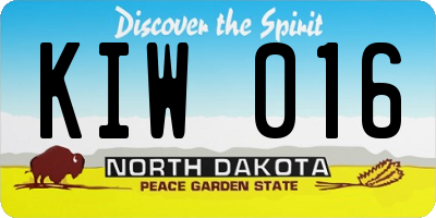 ND license plate KIW016