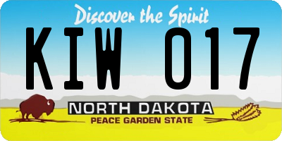 ND license plate KIW017