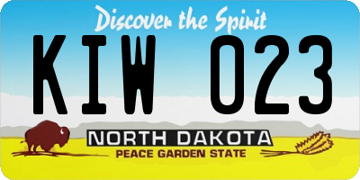 ND license plate KIW023