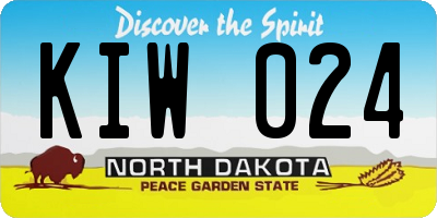 ND license plate KIW024