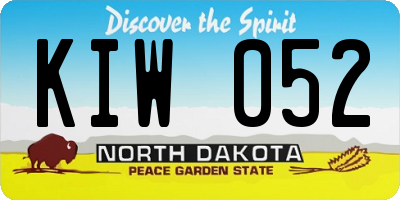 ND license plate KIW052