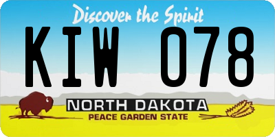 ND license plate KIW078