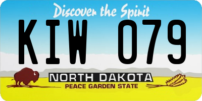 ND license plate KIW079