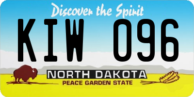 ND license plate KIW096